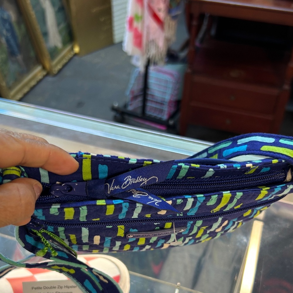 Vera Bradley Navy Quilted Crossbody with Aqua & Lime Accents - Picture 3 of 6